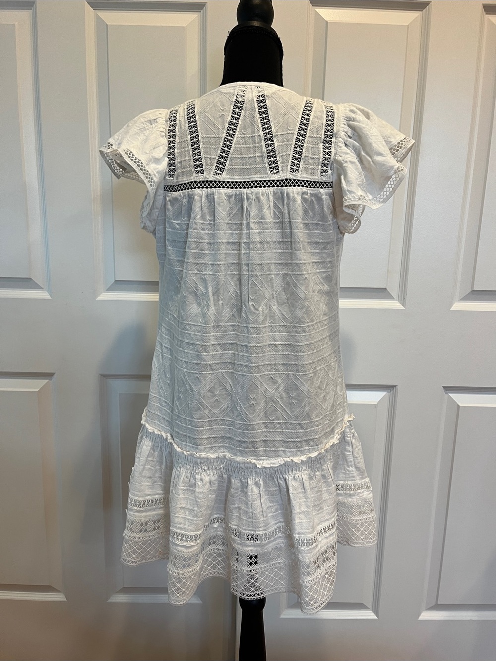 Veronica Beard “Mirtea” Button-Front Lace Detail Women's Cover-Up in White - Picture 3 of 5